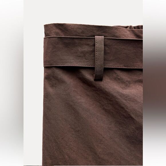 Zara ZW collection 100% cotton belted pants - Picture 5 of 7